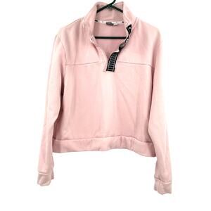 Puma Size XL Jacket Pink Cropped Long Sleeve Pullover‎ Outerwear Casual Preppy